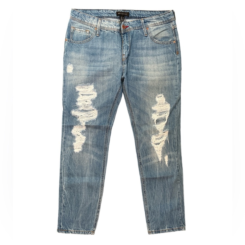 MNG Ripped Low Rise Ankle Jeans - Size 6